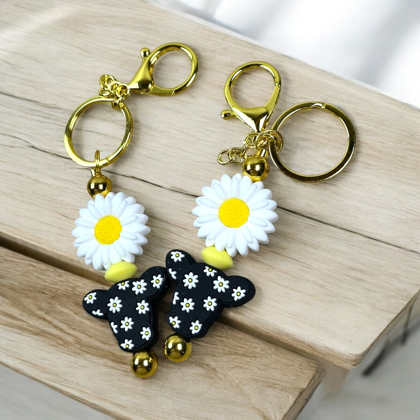 Daisy Cow Keychain