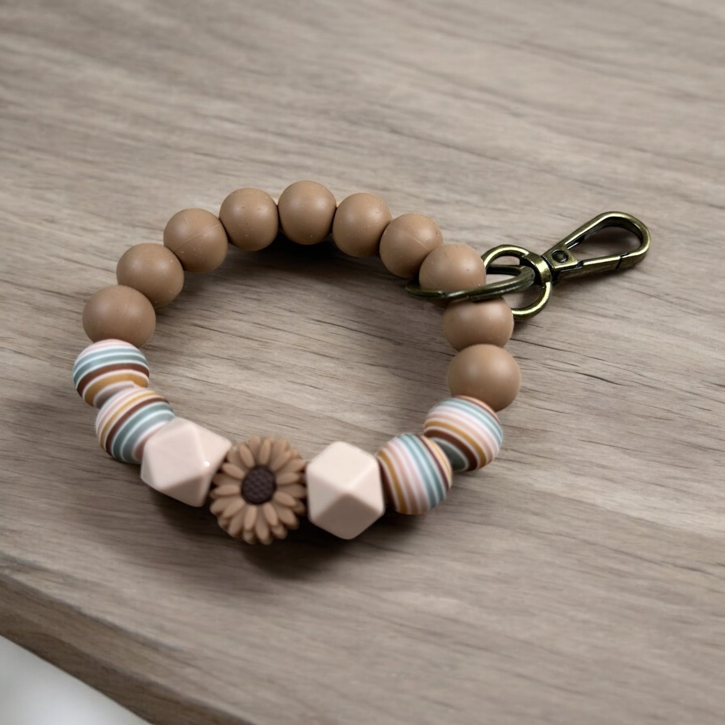 Boho Stripes beaded wristlet