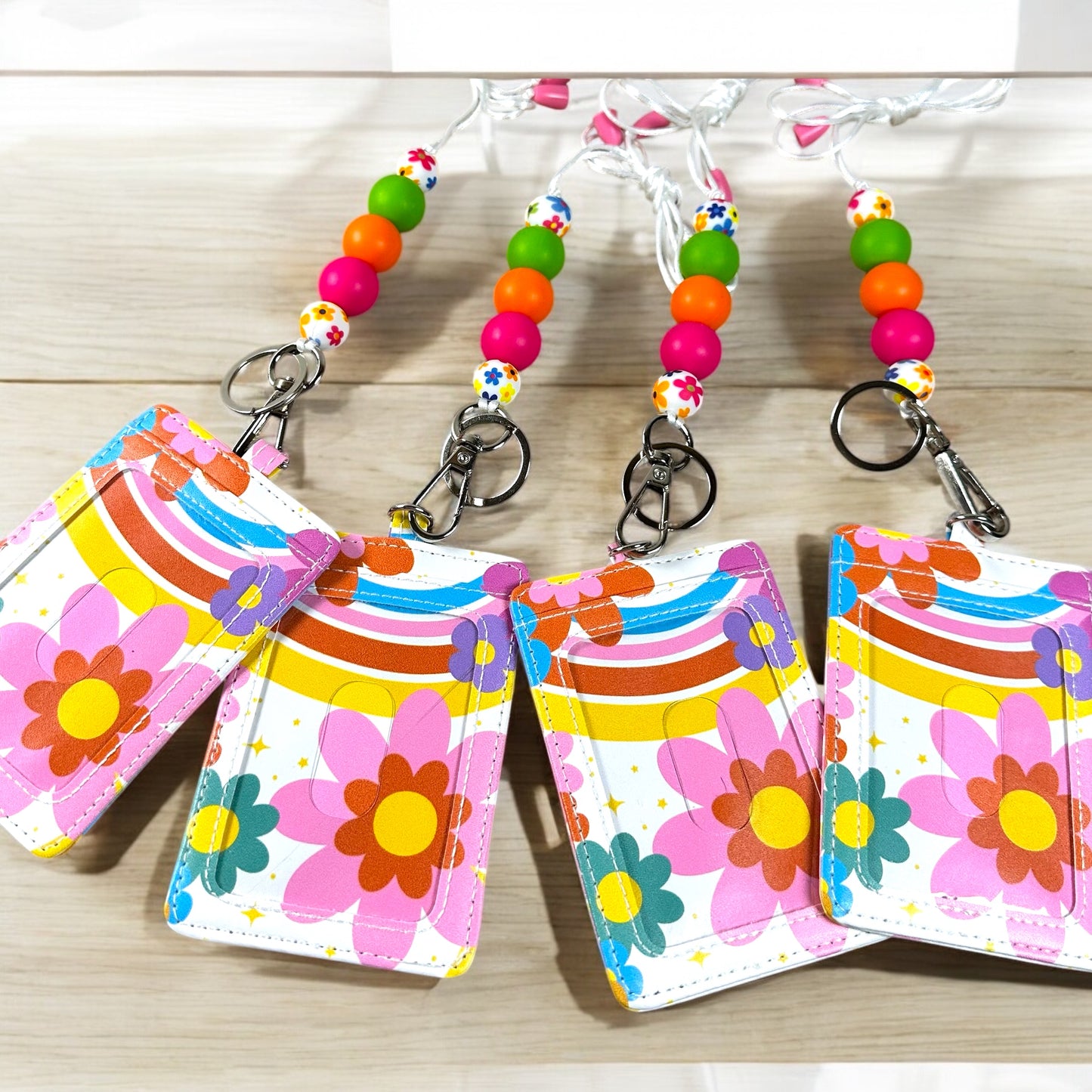 Retro Daisy Lanyard with ID Badge Holder