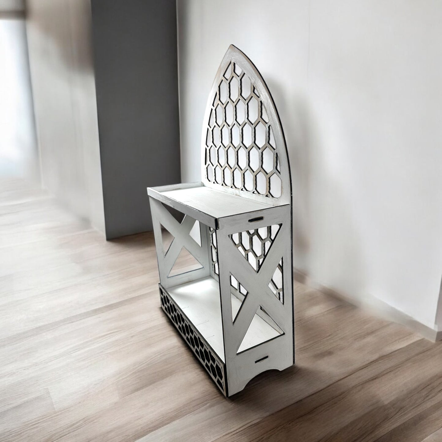 Rustic Chicken Wire Two Tier Display Shelf