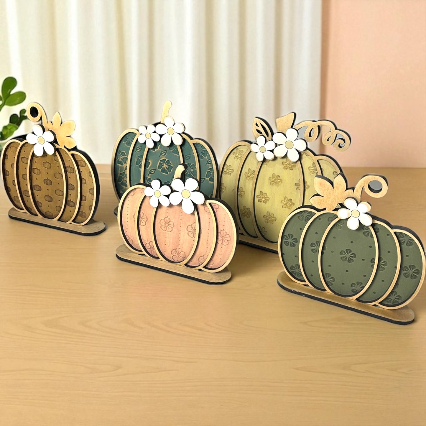 Stacked Floral Pumpkins