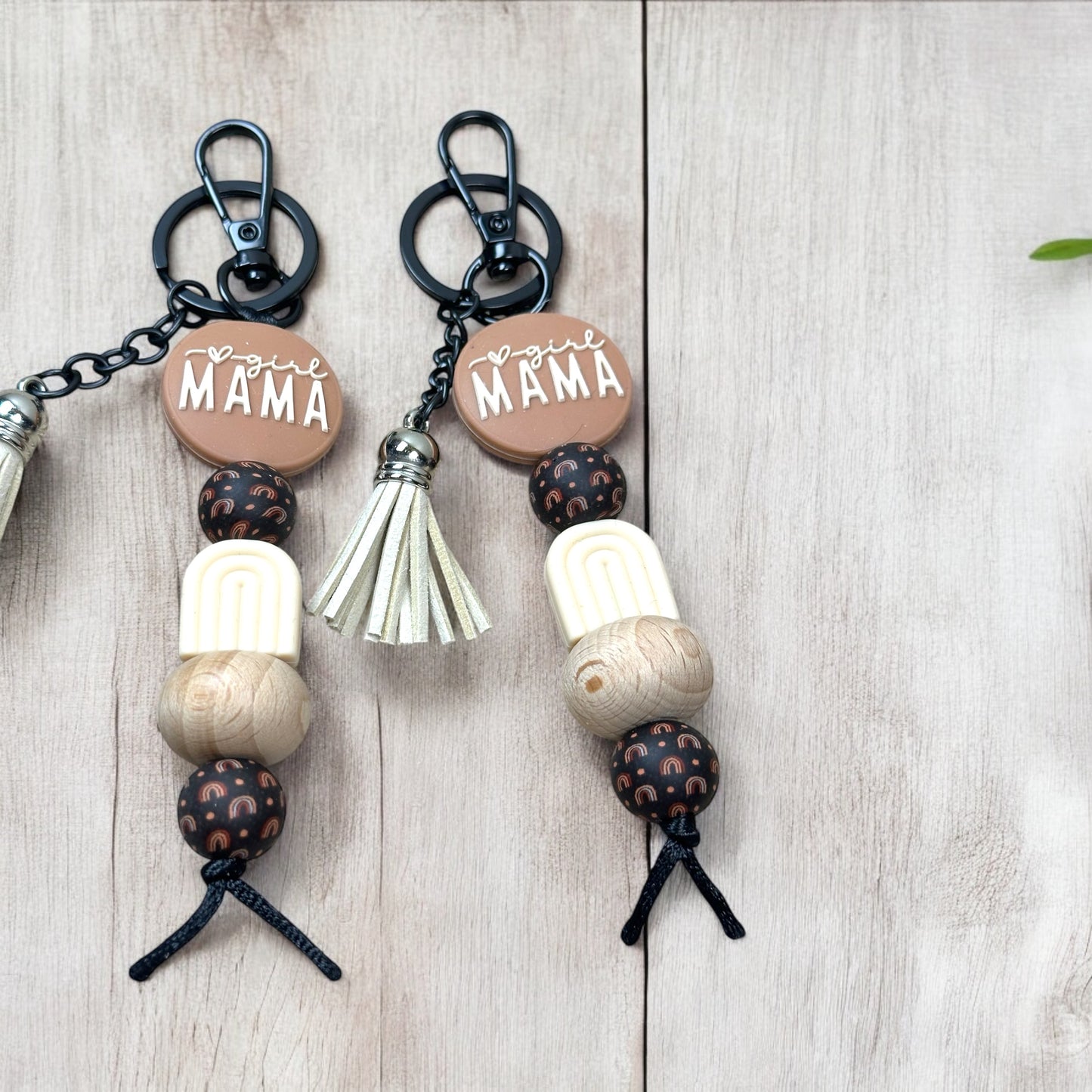 Boho Girl or Boy Mama Beaded Keychains