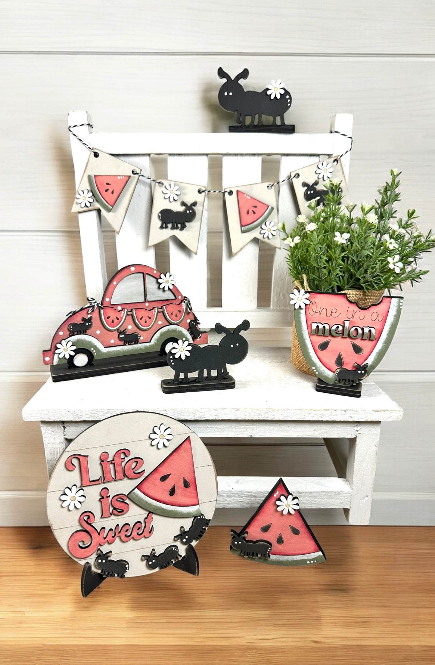 Life Is Sweet Watermelon Tiered Tray Signs