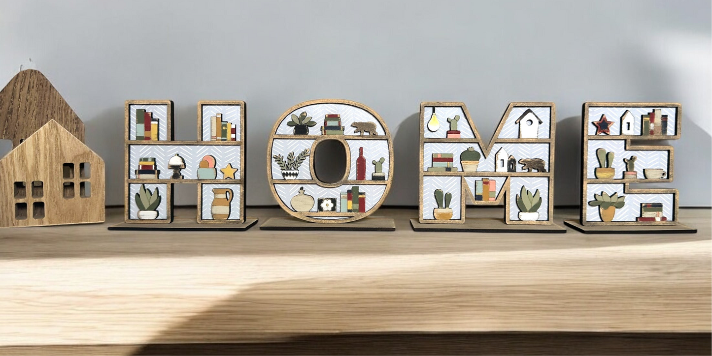 HOME Book shelf letters