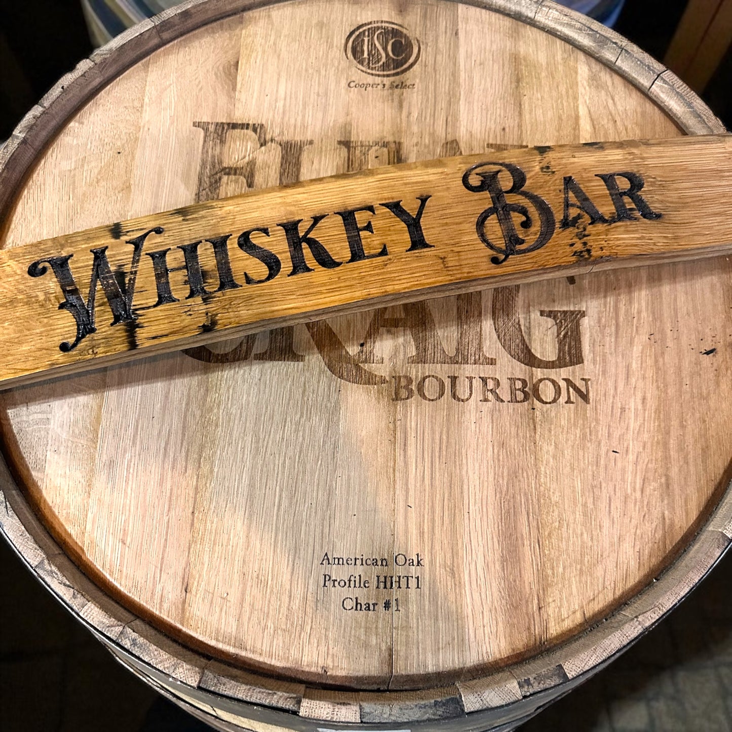 Engraved Whiskey Barrel Staves