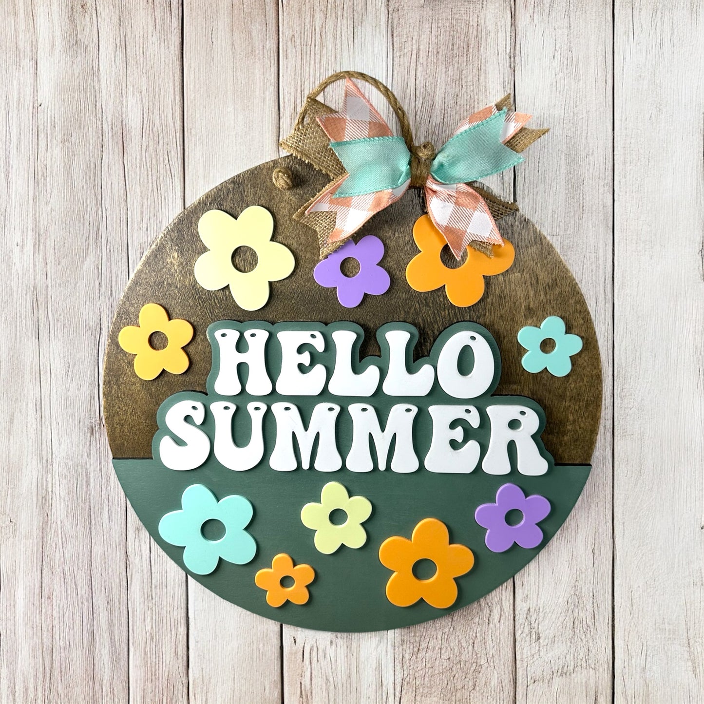 Retro Hello Summer Door Hanger