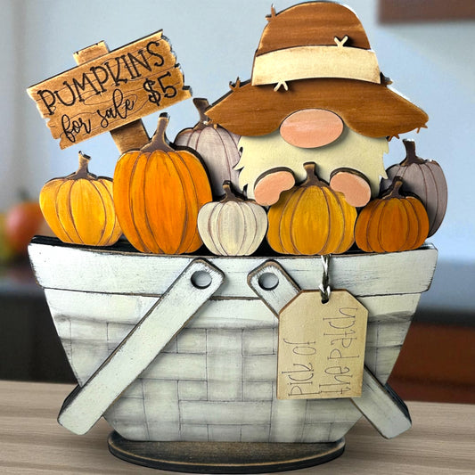 Gnome Pumpkin Patch Insert For Flower Basket