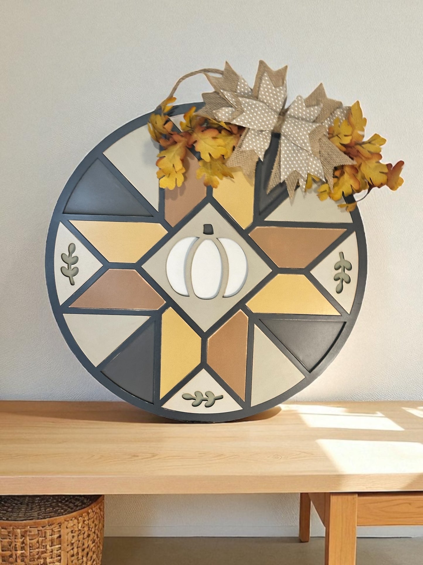 Pumpkin Barn Quilt Door Sign