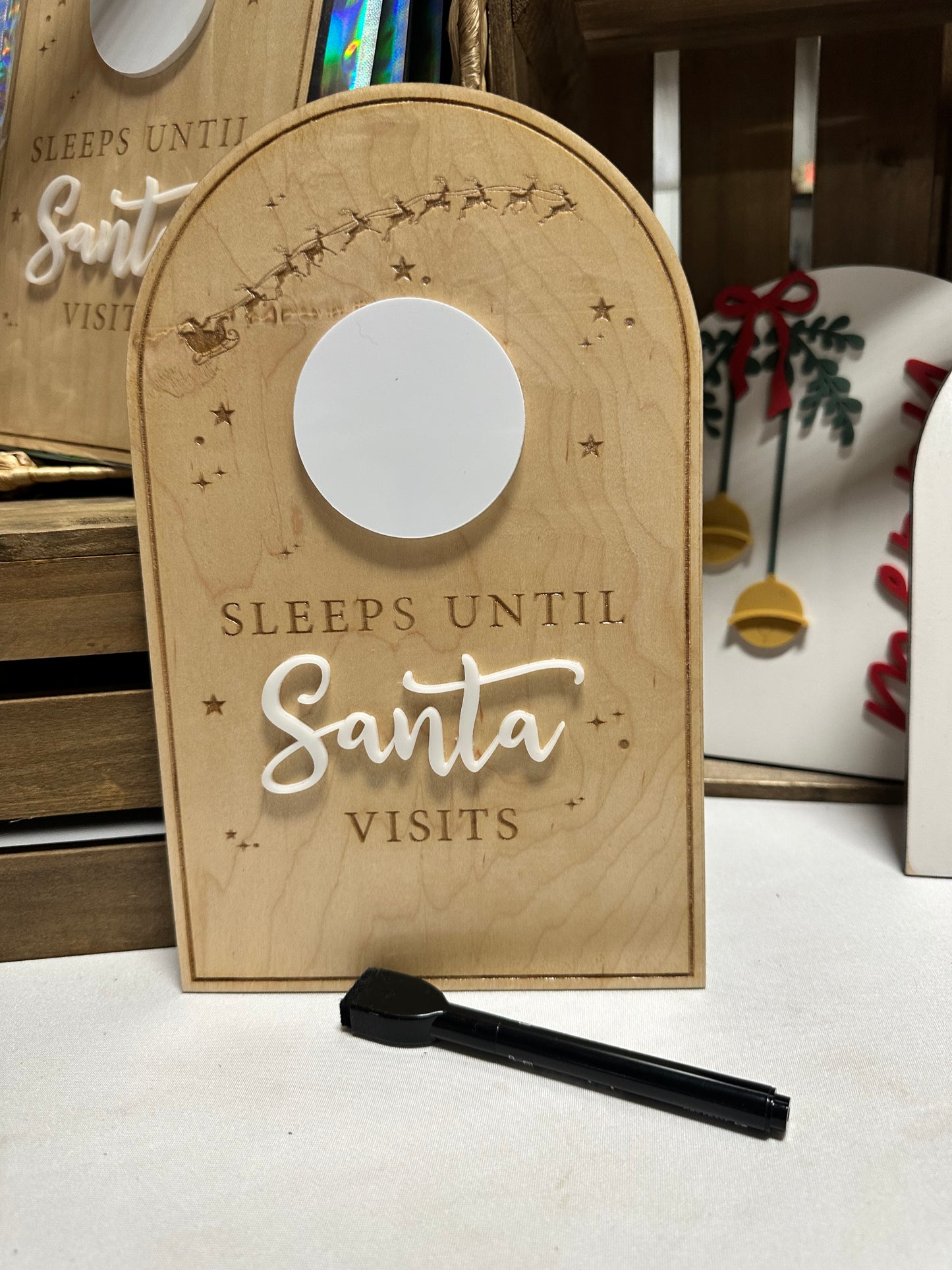 Countdown To Santa Dry Erase Sign