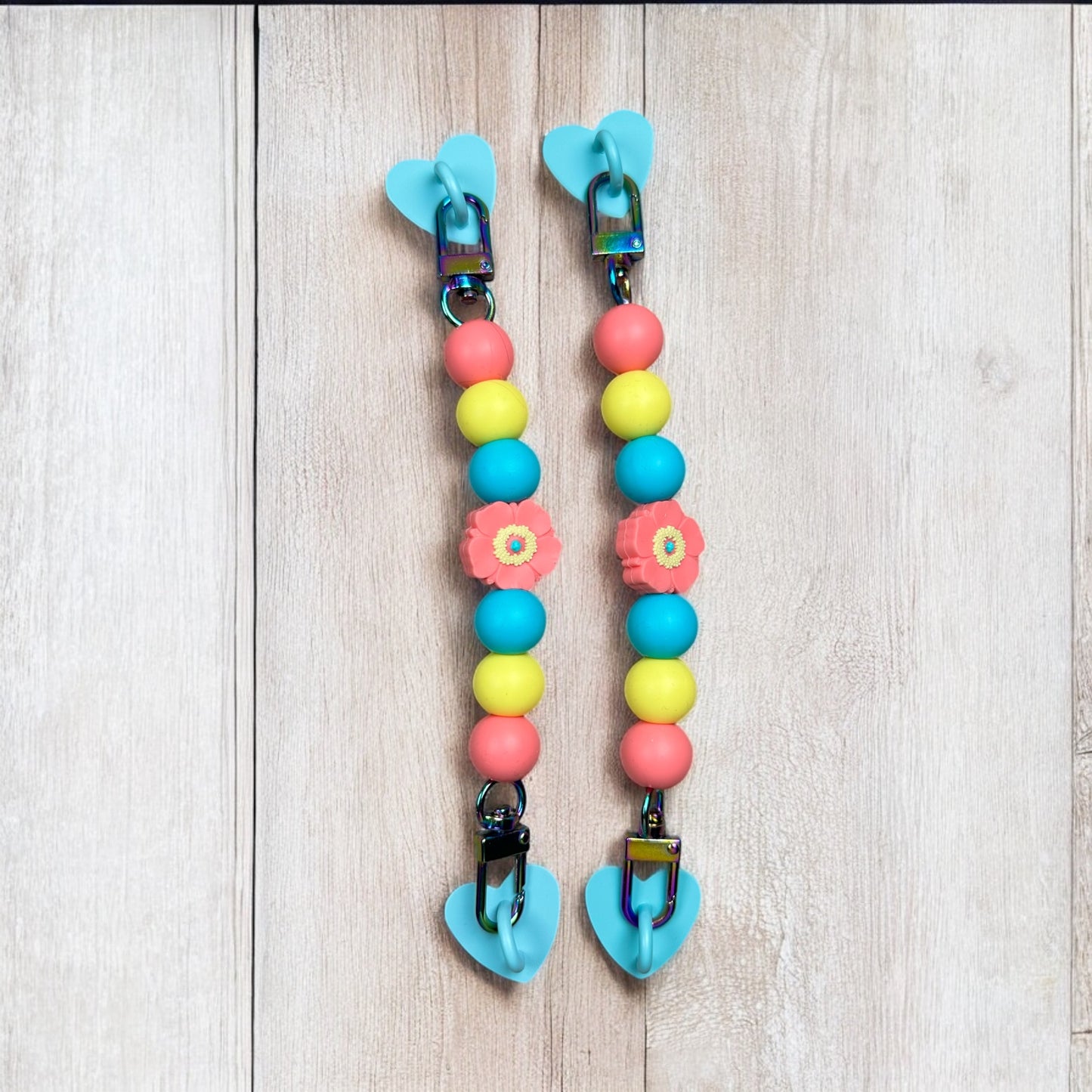 Coral Poppy Beaded E-Reader Strap