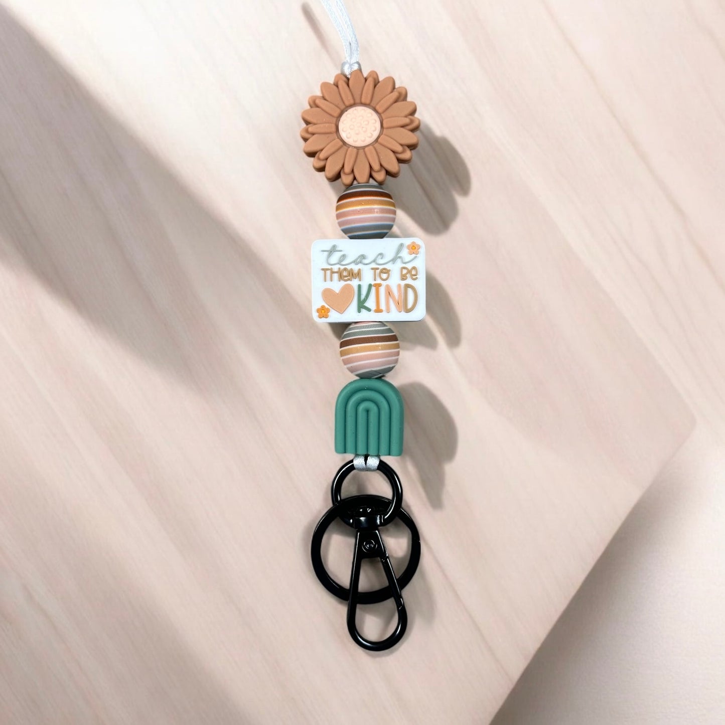 Teach Them To Be Kind Beaded Lanyard