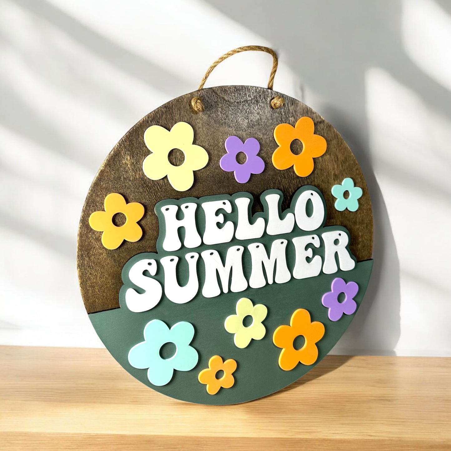 Retro Hello Summer Door Hanger
