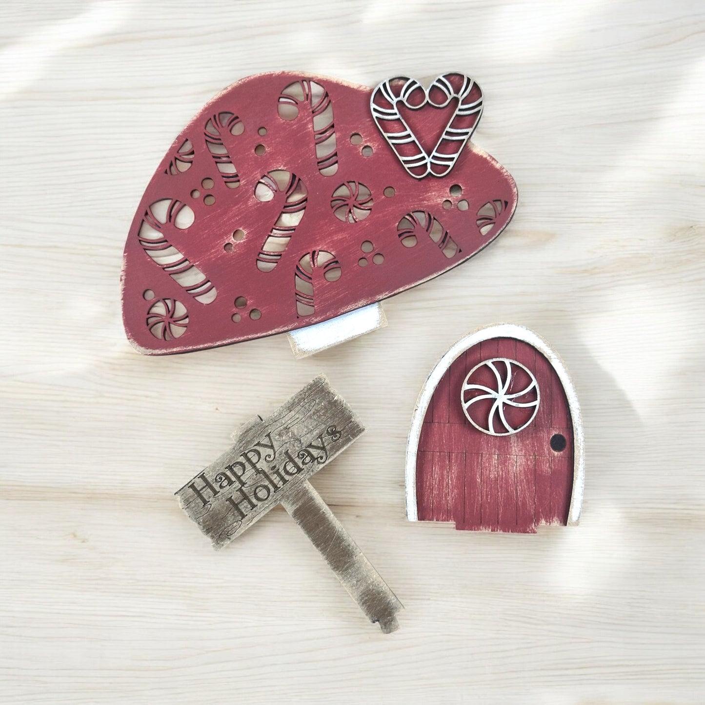 Candy Cane Mushroom House Insert