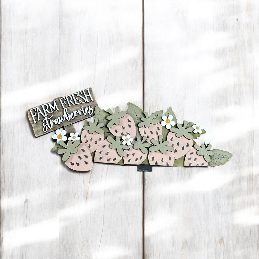 Farm Fresh Strawberries Insert For Interchangeable Flower Basket Base.