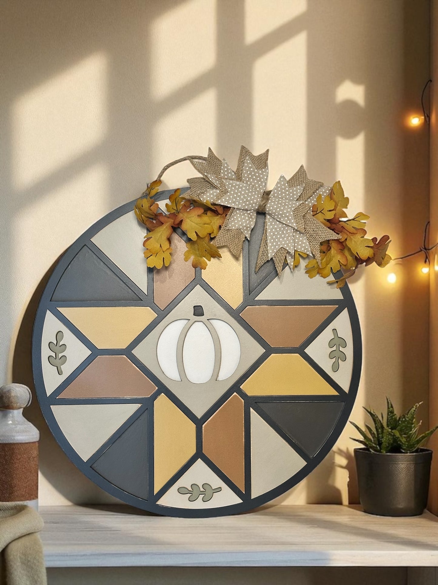 Pumpkin Barn Quilt Door Sign