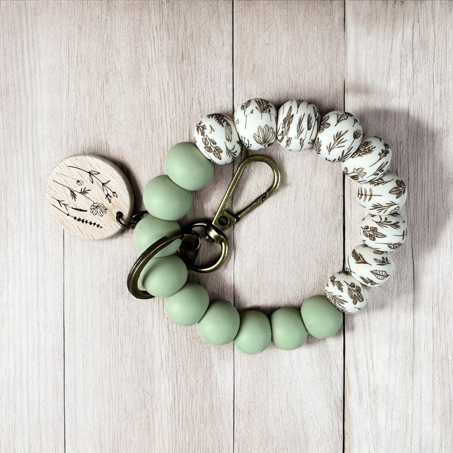 Sage Wildflower Wristlet
