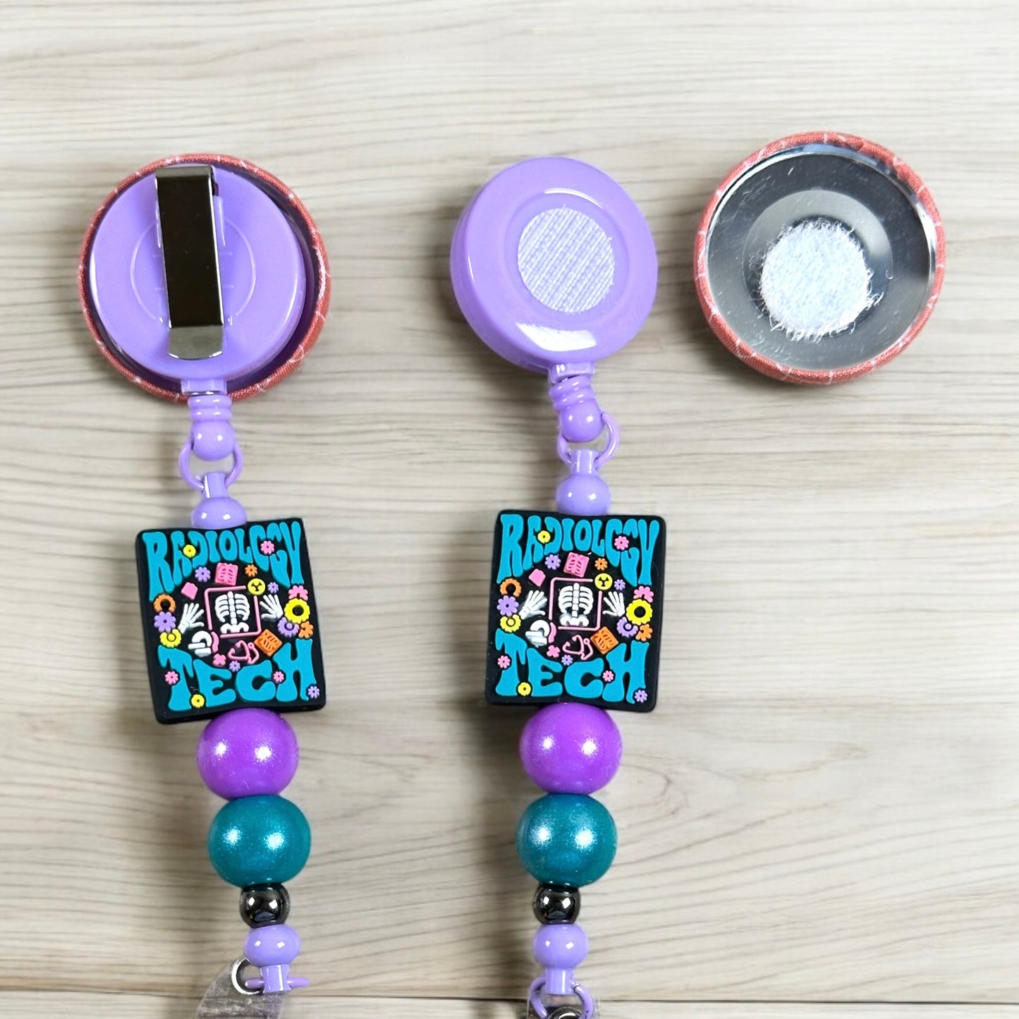 Radiology Tech Fabric Covered Badge Reel