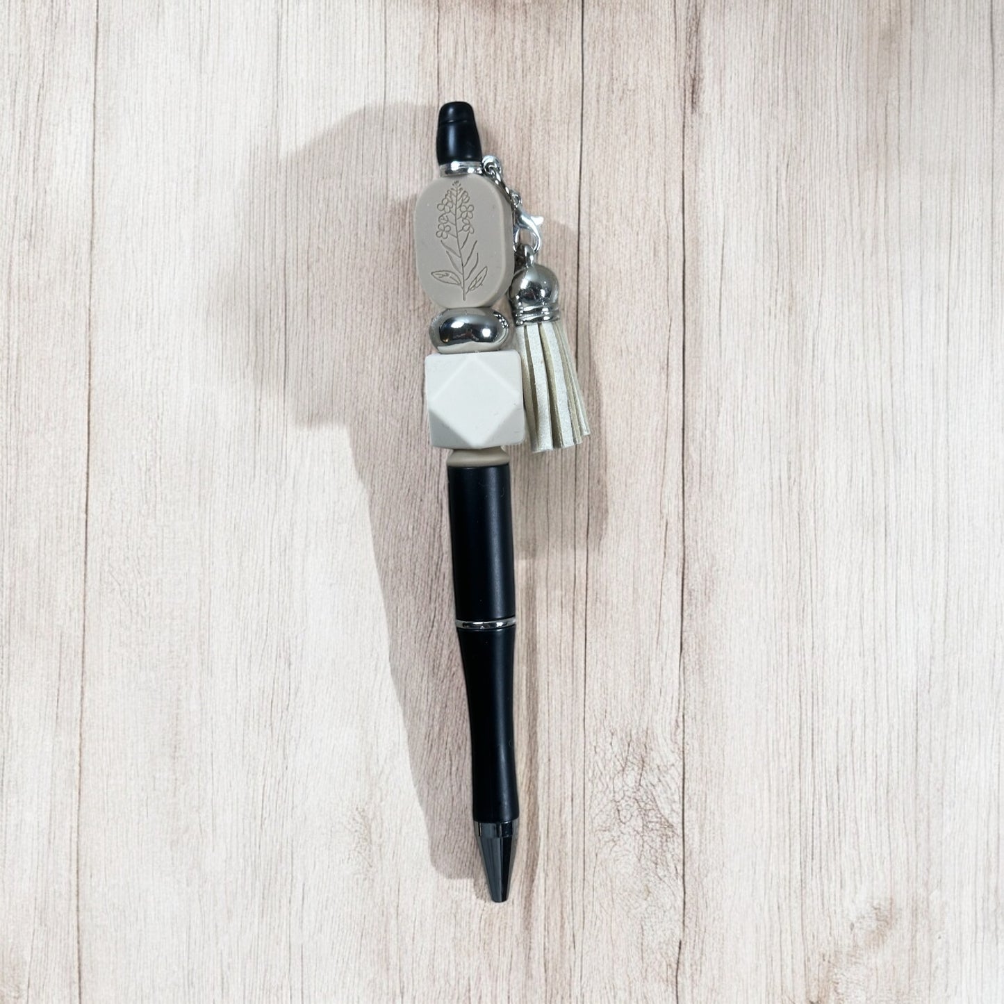 Floral Embossed Beaded Pen