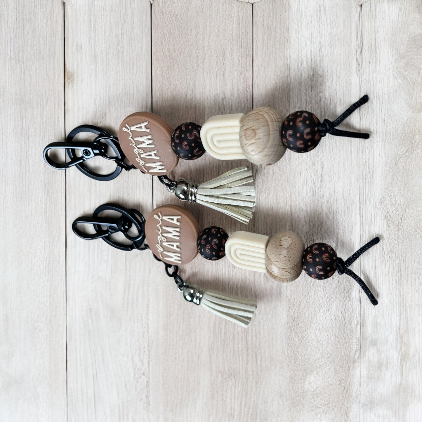Boho Girl or Boy Mama Beaded Keychains