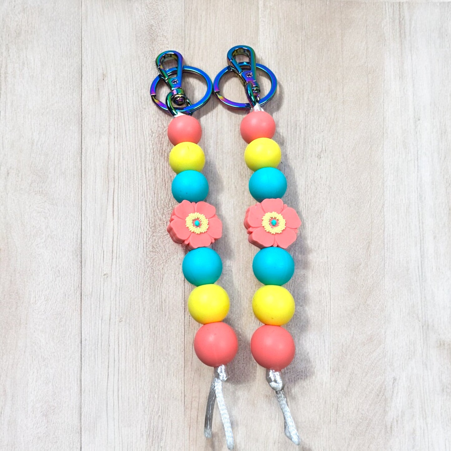 Coral Poppy Keychain