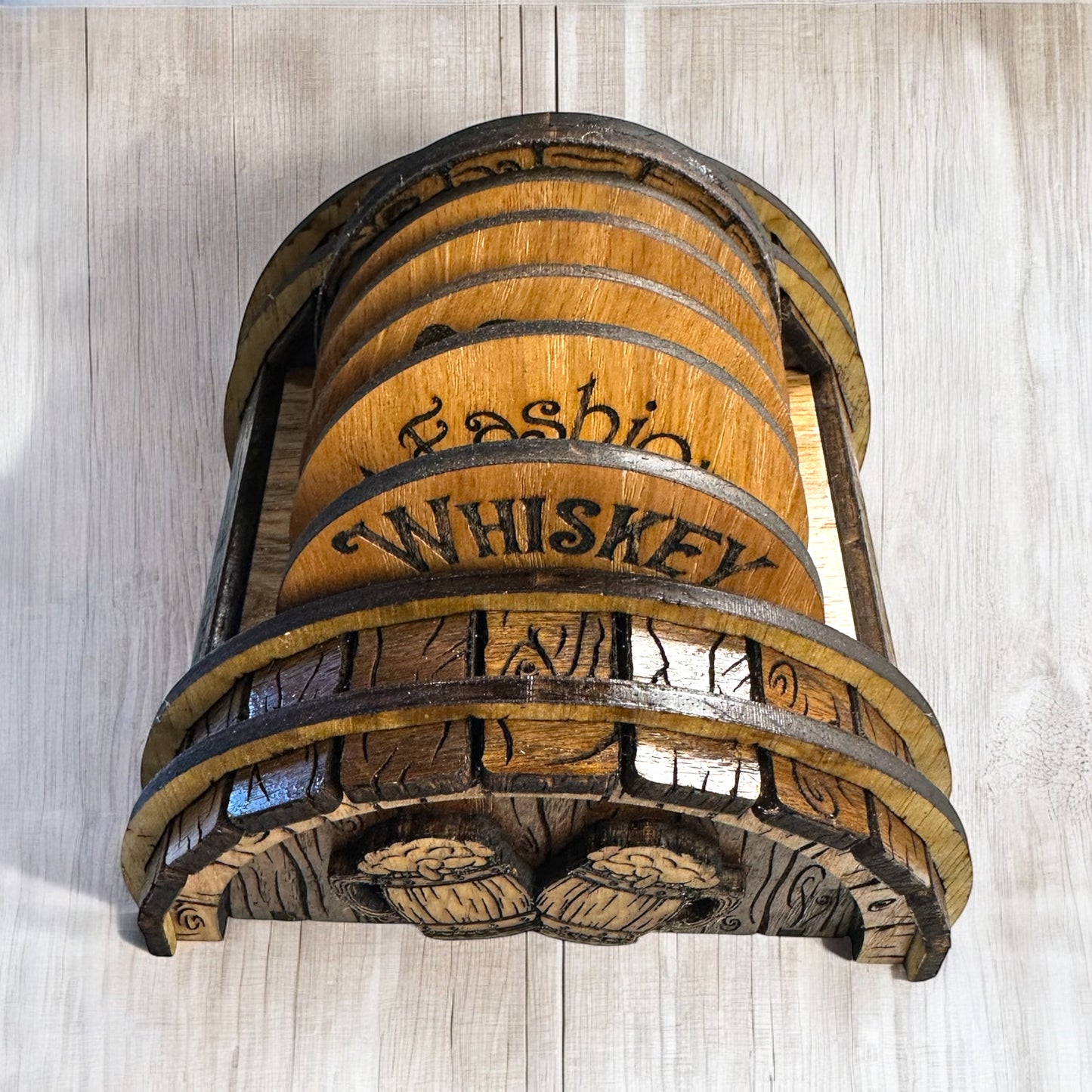 Whiskey Barrel Coaster Set