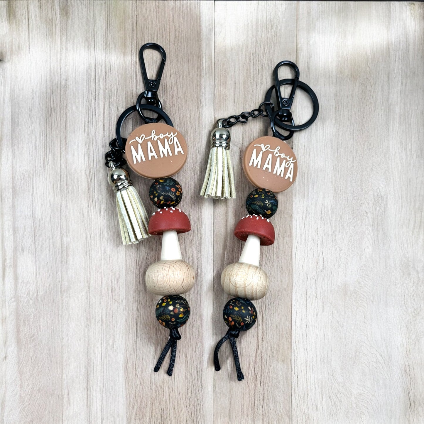 Boho Girl or Boy Mama Beaded Keychains