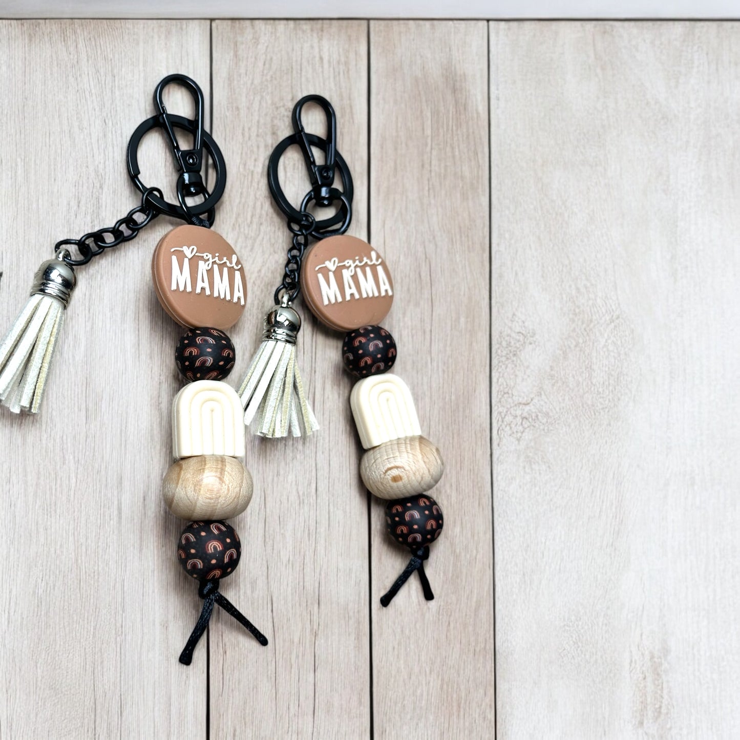 Boho Girl or Boy Mama Beaded Keychains