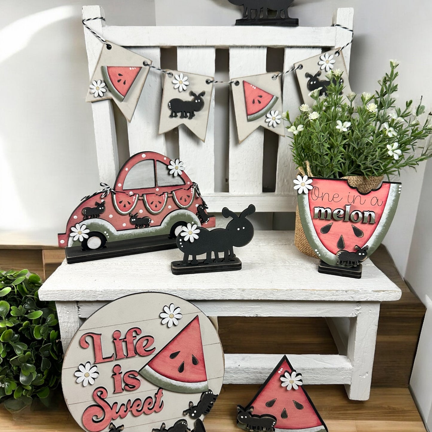 Life Is Sweet Watermelon Tiered Tray Signs