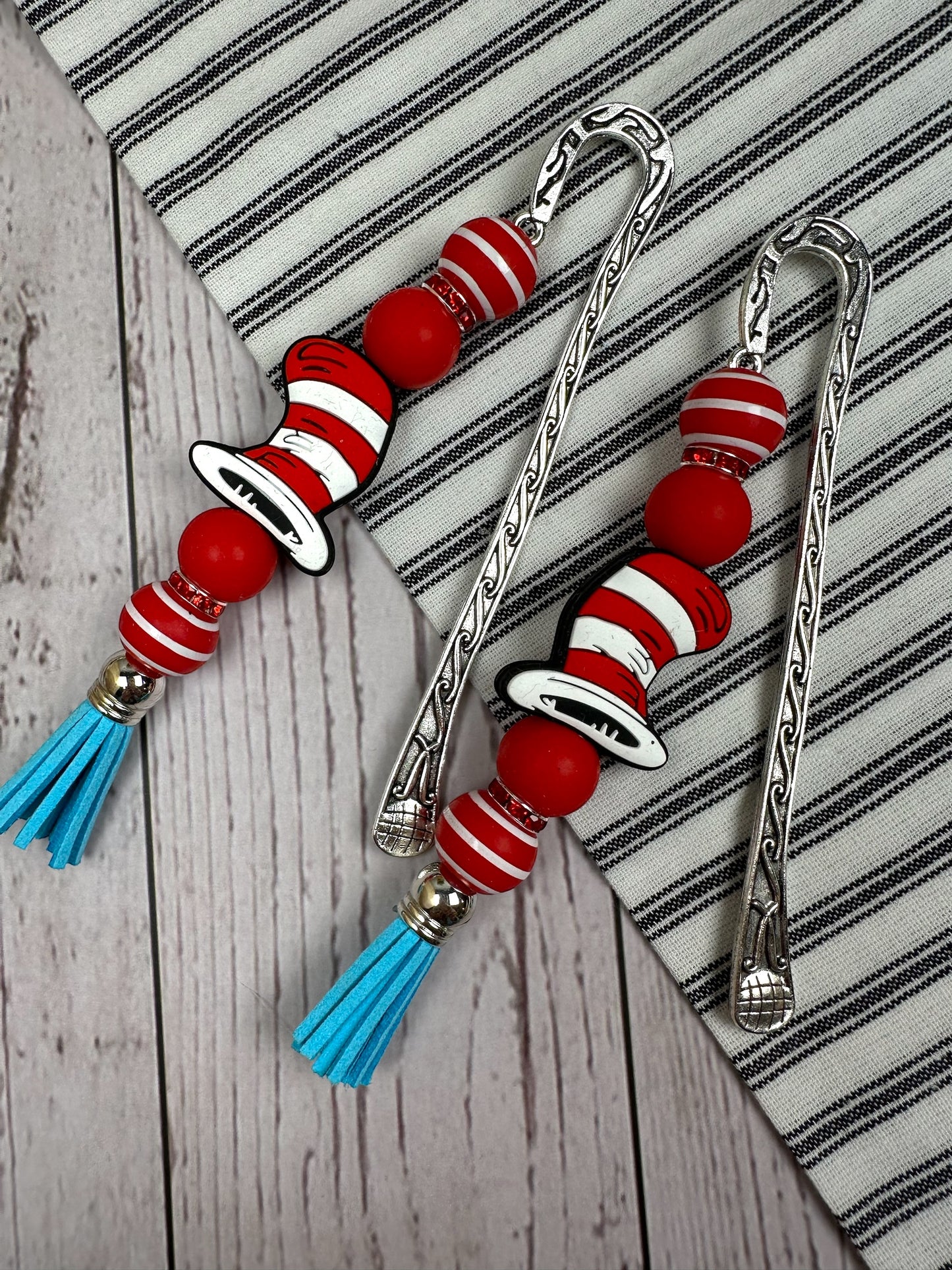 Cats Hat Beaded Bookmark