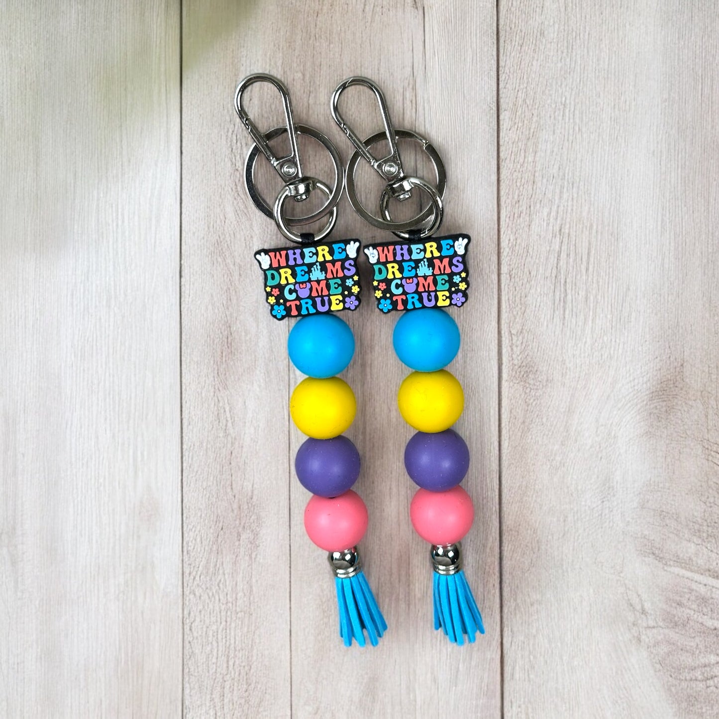 Dreams Do Come True Beaded Keychain