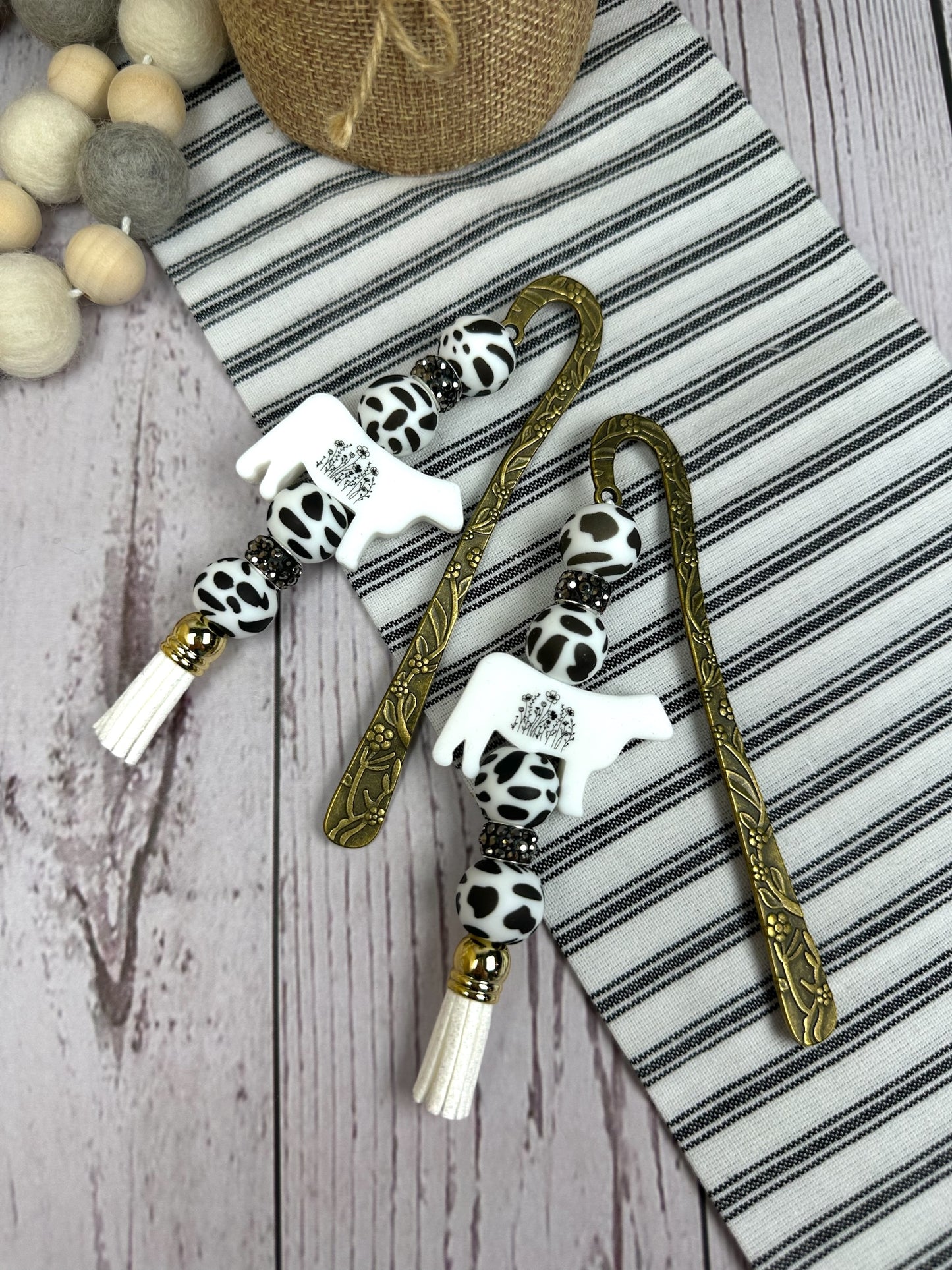 Moo Beaded Bookmark