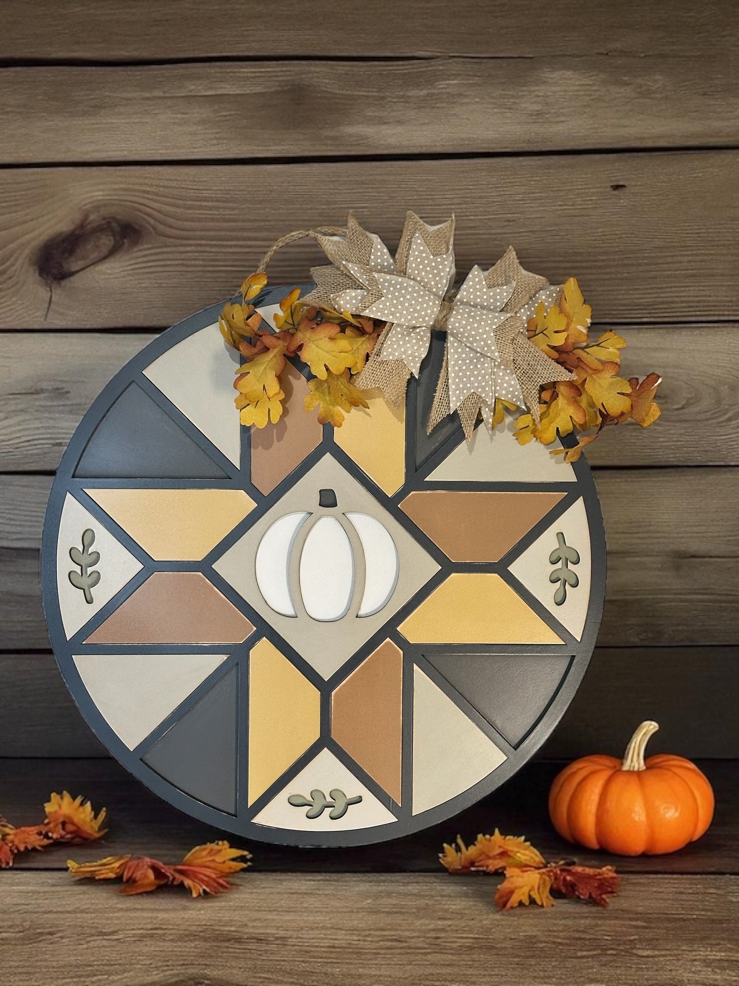 Pumpkin Barn Quilt Door Sign