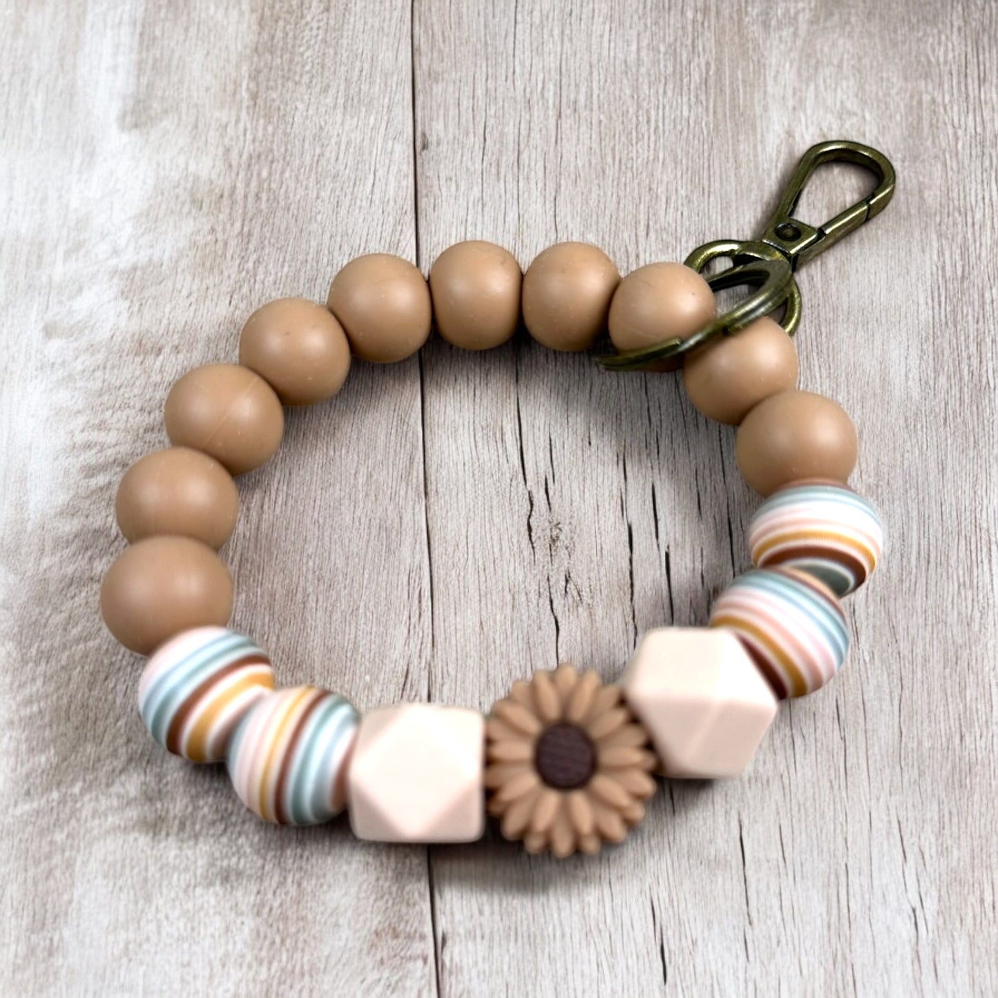 Boho Stripes beaded wristlet