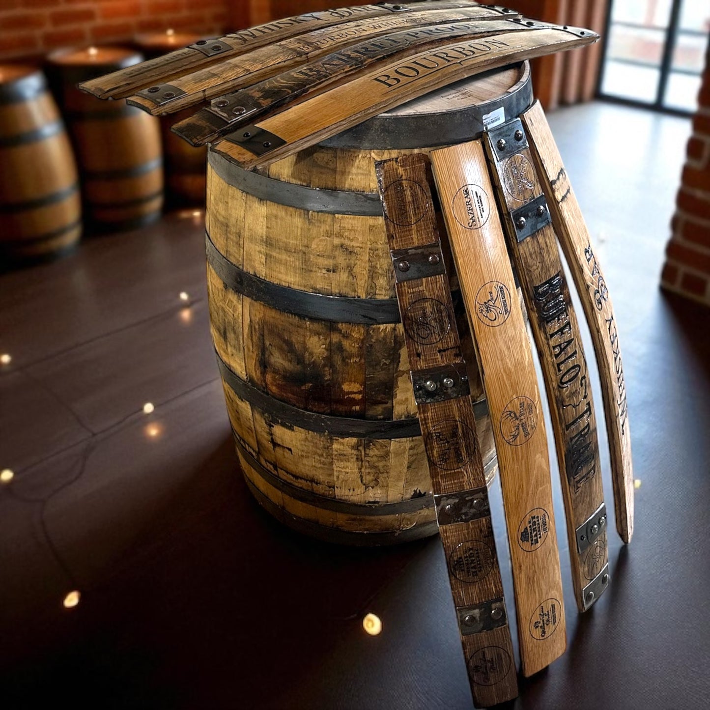 Engraved Whiskey Barrel Staves
