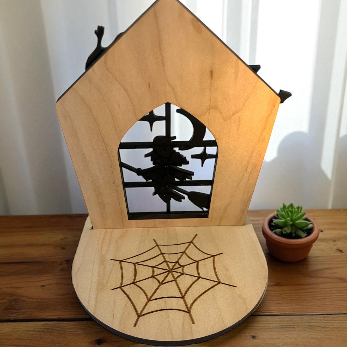 Ghostly Glow Spooky House Candle Holders