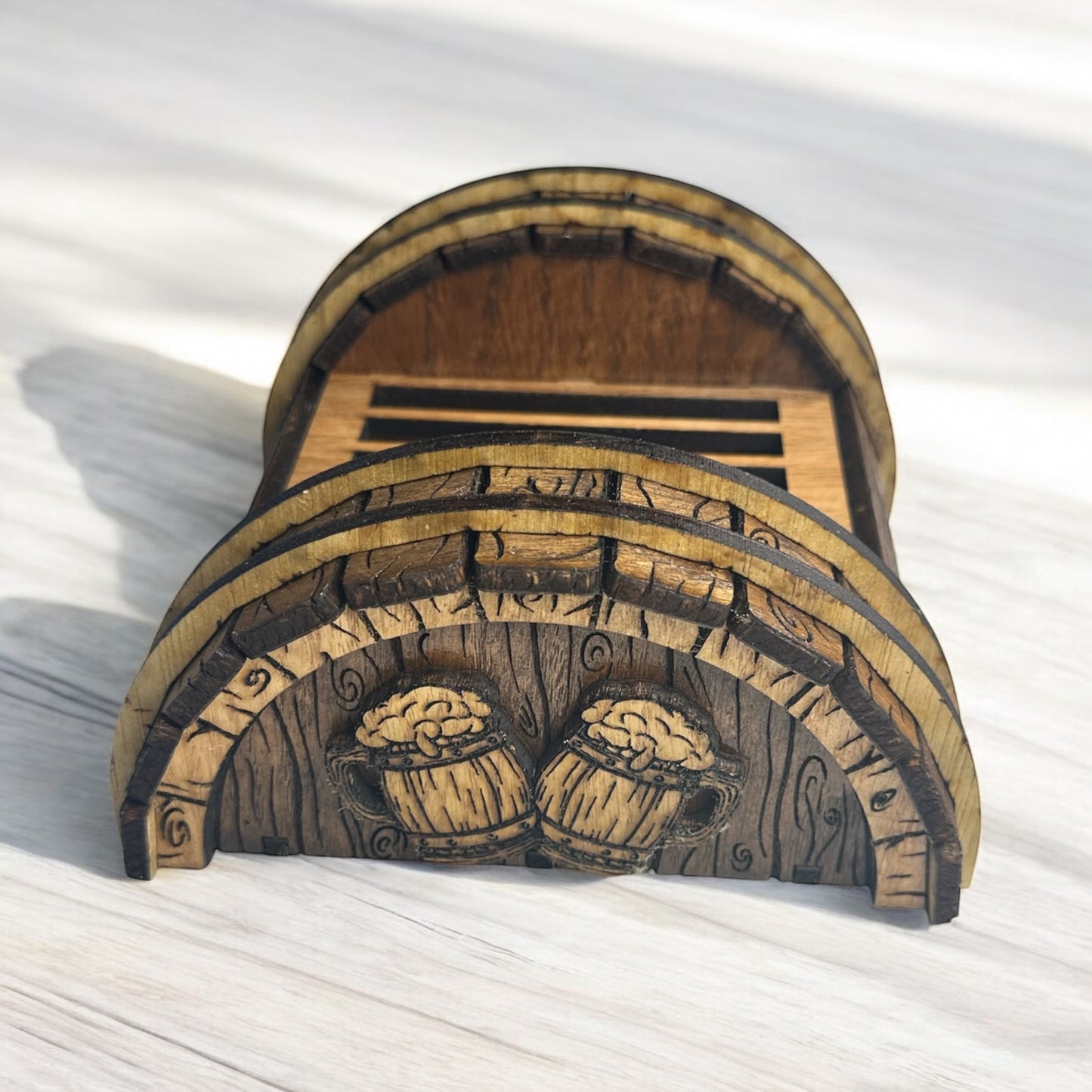 Whiskey Barrel Coaster Set