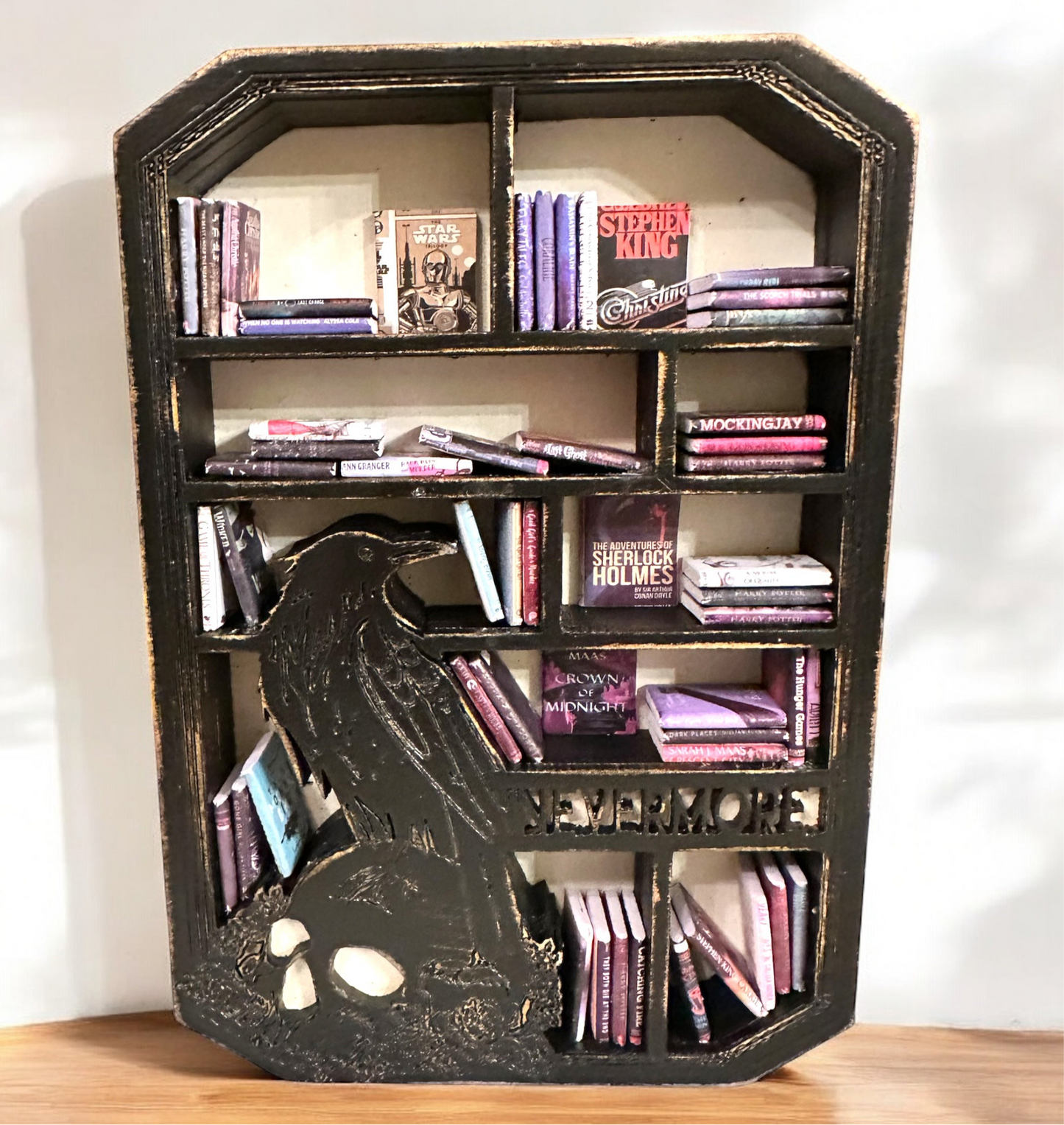 Raven & Skull Nevermore Mini Bookshelf With Mini Books