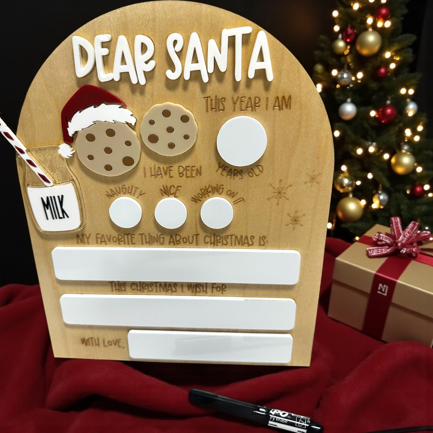 Dear Santa Dry Erase Board