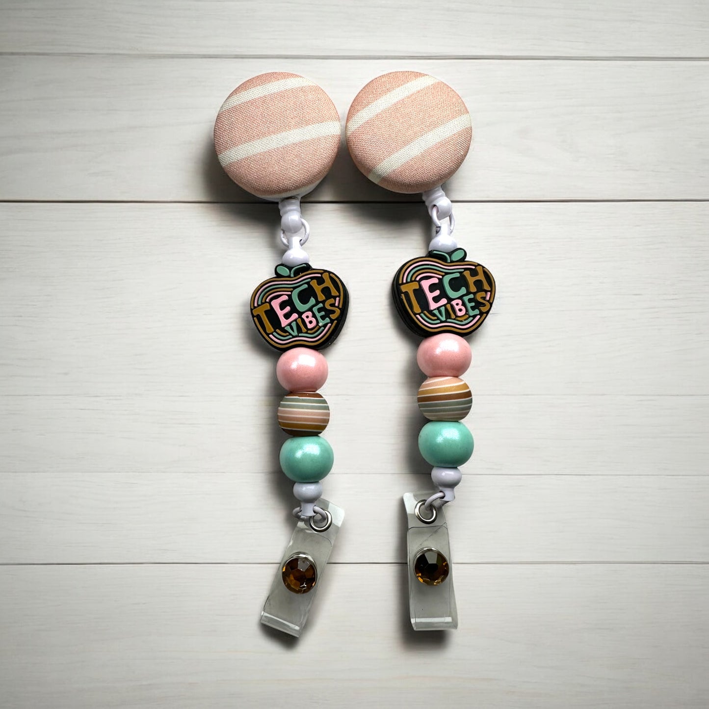 Tech Vibes Fabric Covered Badge Reel