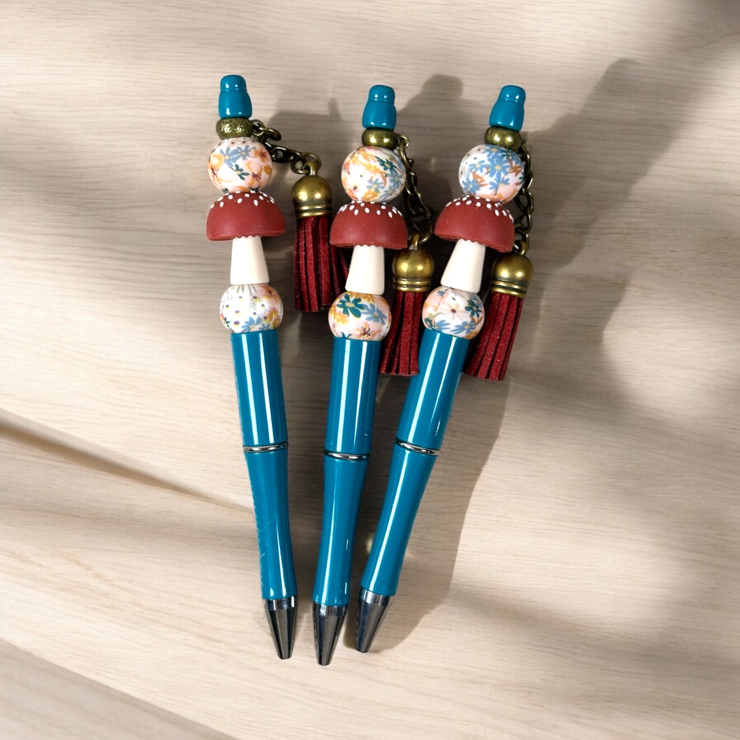 Boho Mushroom Beaded Pens