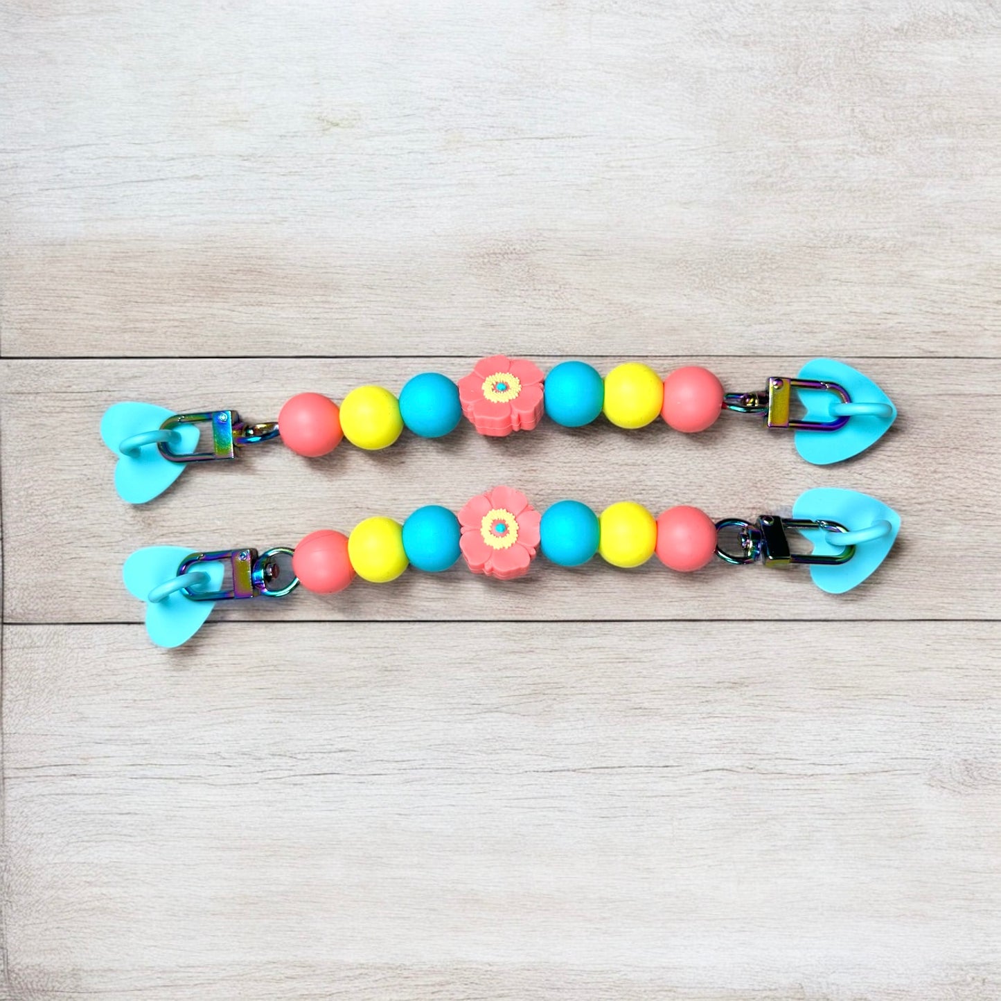 Coral Poppy Beaded E-Reader Strap