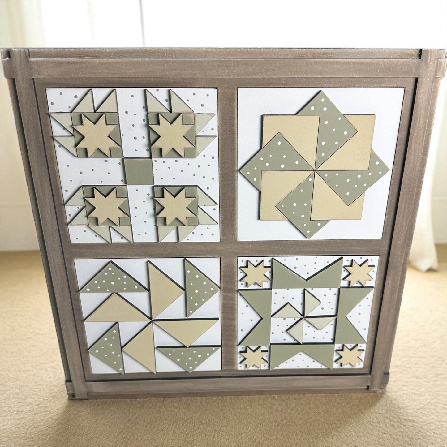 Prim Barn Quilt Signs For Interchangeable ladder Frames