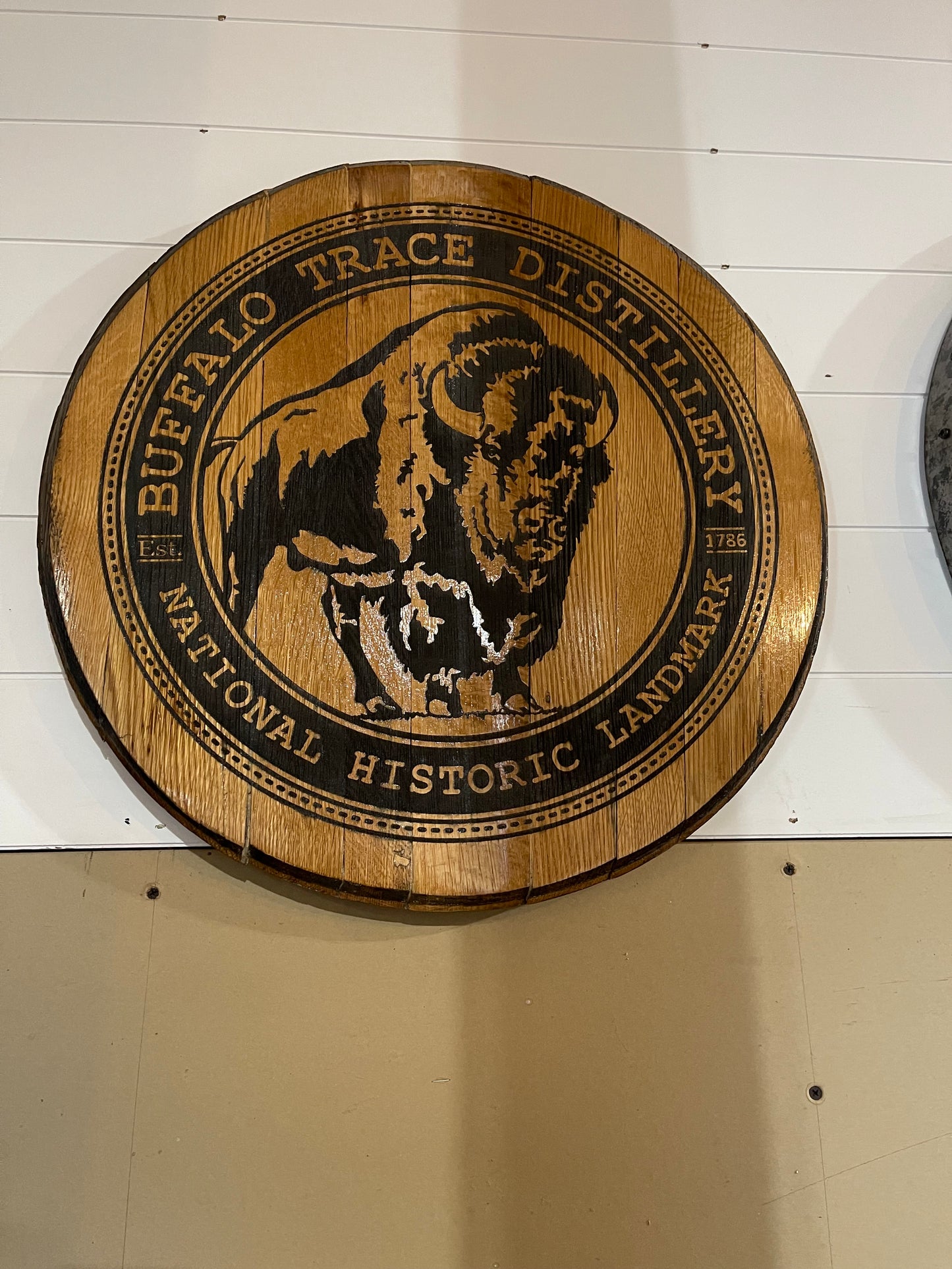 Bourbon Bar Whiskey Barrel Lid Sign