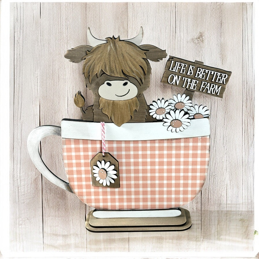 Highland Cow Daisy Insert