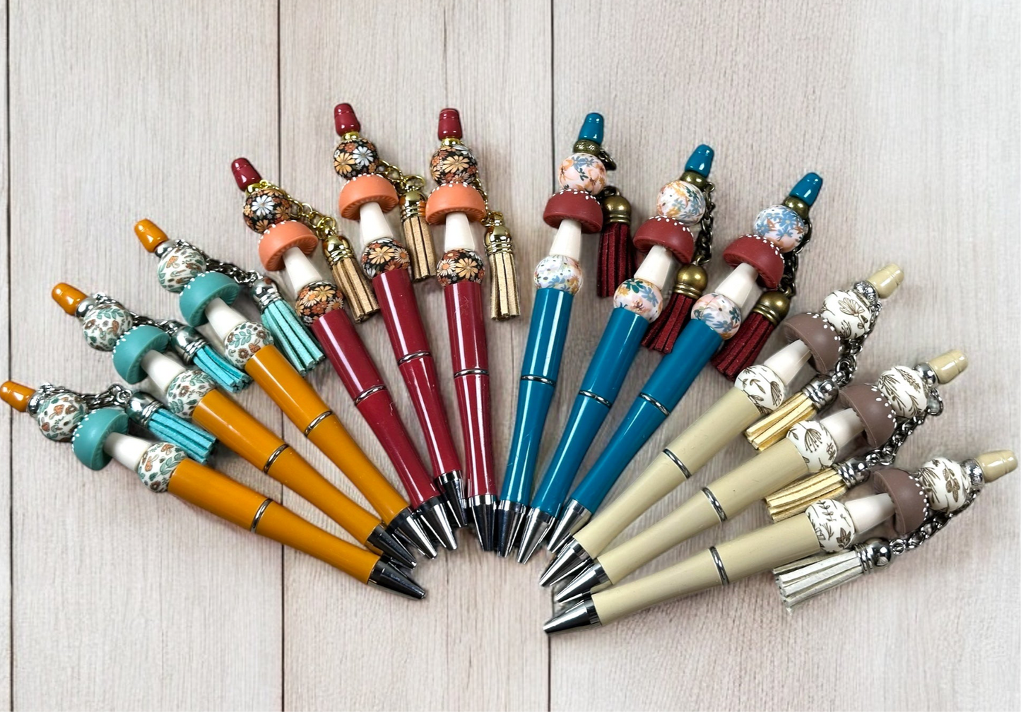Boho Mushroom Beaded Pens