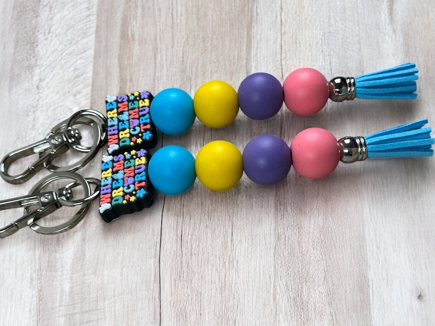 Dreams Do Come True Beaded Keychain