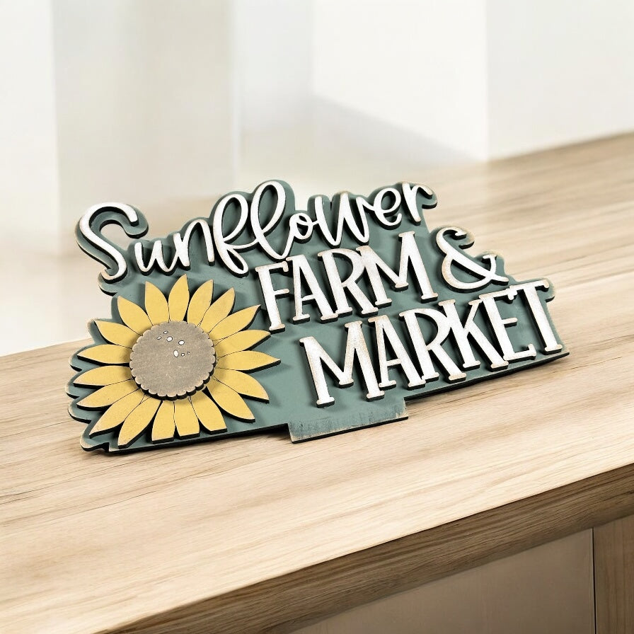 Sunflower Farm And Market Insert For Interchangeable Flower Basket Base.