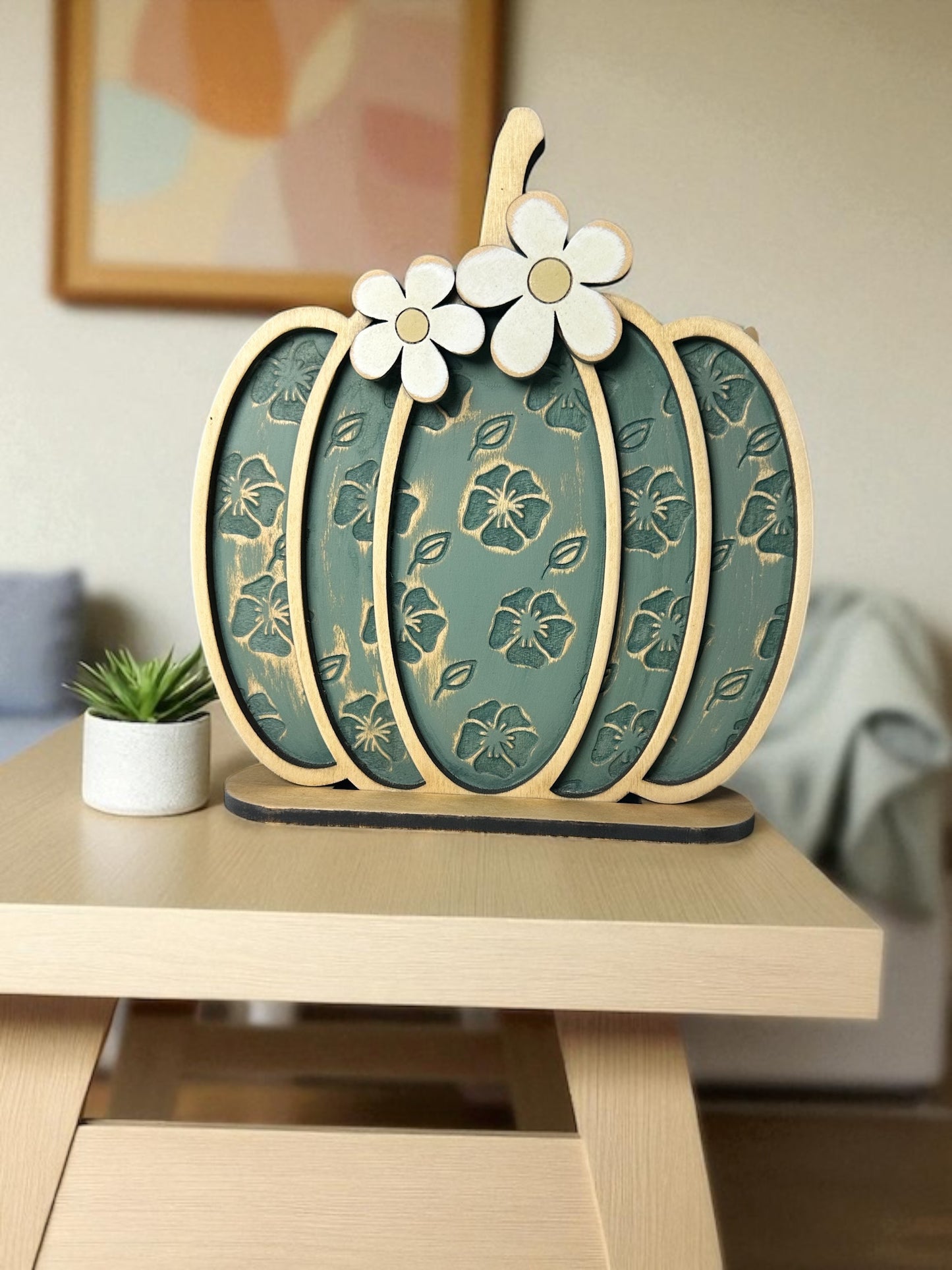 Stacked Floral Pumpkins