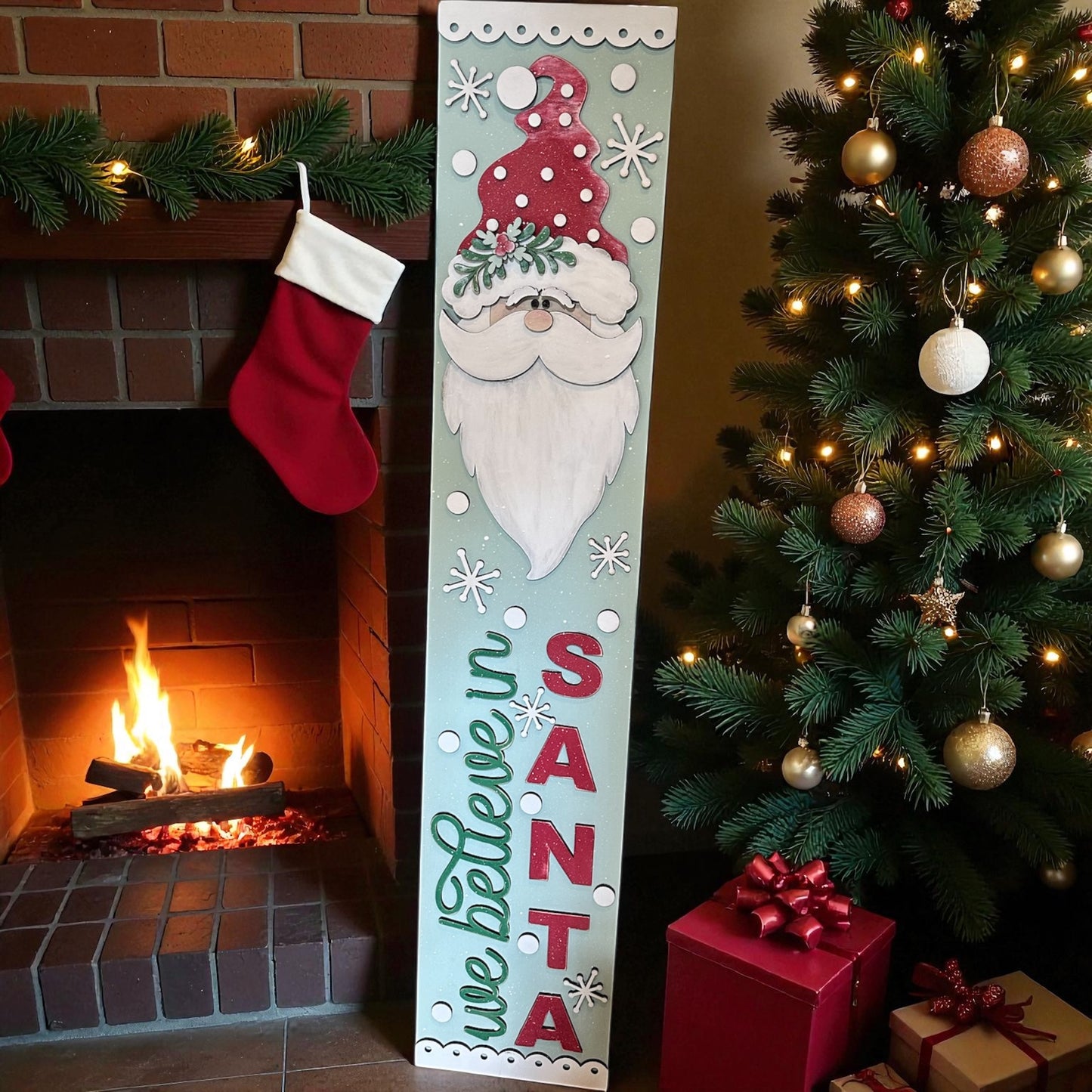We Believe In Santa Porch Leaner