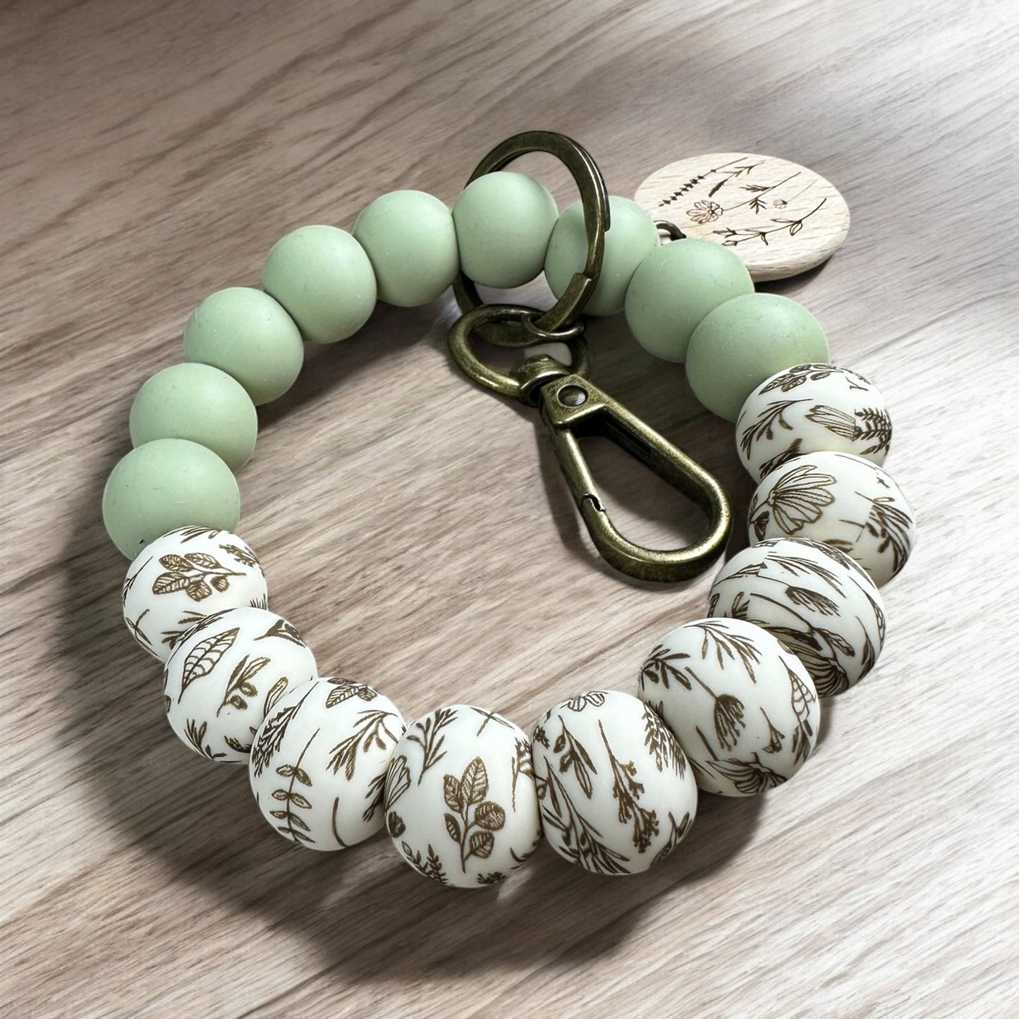 Sage Wildflower Wristlet